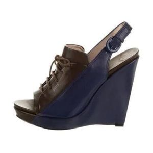BNWT DEREK LAM 10 Crosby- brown and blue lace up platforms
